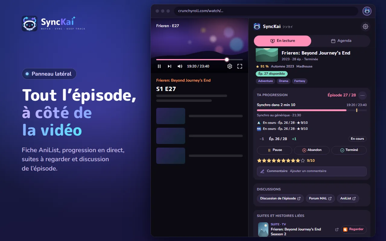 L'épisode, à côté de la vidéo